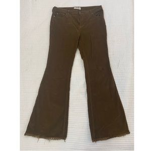 Free People Olive Green Corduroy Bootcut Jeans